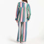 Joules ALMA Womens Pyjama Set Multi back view showcasing colorful striped design and relaxed fit.