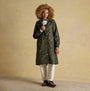 Joules HOLKHAM Waterproof Packable Raincoat With Hood Green front view on model wearing chic outfit.
