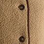 Joules SADIE LONGLINE Womens Longline Fleece Jacket Neutral detail view of buttons and fabric texture