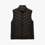 Joules GARRETT Mens Showerproof Padded Gilet Black front view featuring zip closure and sleeveless design.