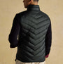 Joules GARRETT Mens Showerproof Padded Gilet Black back view showing chevron design and padding details.