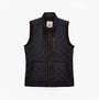 Joules MAYNARD Mens Gilet Navy front view showcasing quilted design and zip closure.