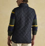 Joules MAYNARD Mens Gilet Navy back view showcasing quilted design and collar details.