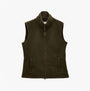 Joules HERITAGE FLEECE Mens Gilet Green front view showing zip closure and sleeveless design.