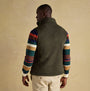 Joules HERITAGE FLEECE Mens Gilet Green back view, showcasing the sleeveless design and zip closure.