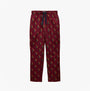 Joules DOZER Mens Pyjama Trousers Burgundy Red front view featuring vibrant pattern and relaxed fit.