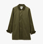 Joules SANDFORD Mens Waterproof Raincoat Green front view showcasing button and zip closure.