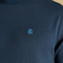Joules RUGBY CLUB TEE Mens T-Shirt Navy detail view showing logo embroidery on chest