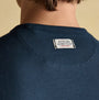 Joules RUGBY CLUB TEE Mens T-Shirt Navy detail view of the back collar and brand label.