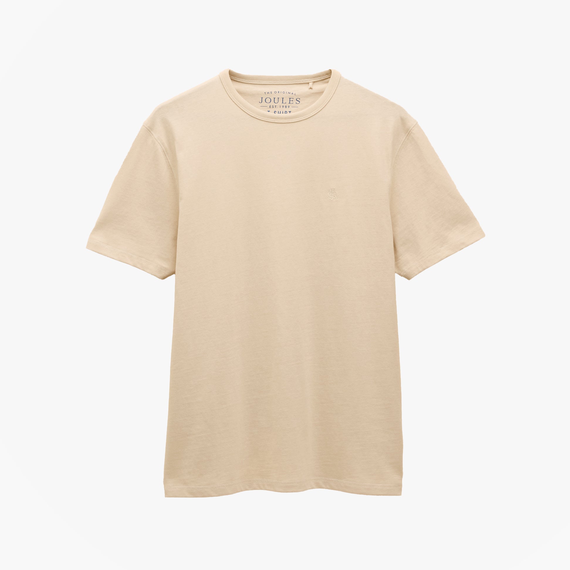 Joules RUGBY CLUB TEE Mens T-Shirt Cream front view, 100% cotton, short sleeve, regular fit.