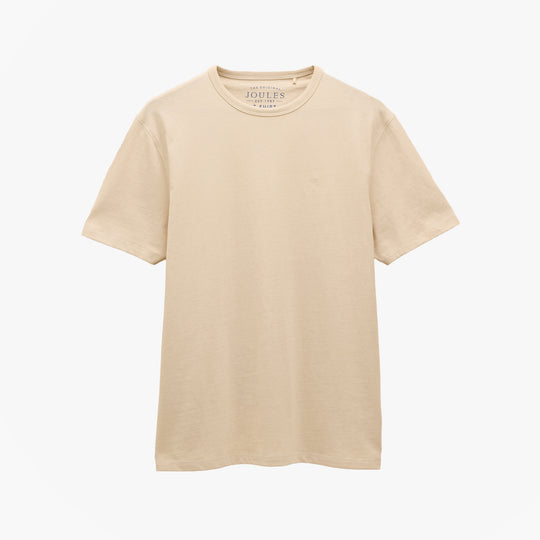 Joules RUGBY CLUB TEE Mens T-Shirt Cream front view, 100% cotton, short sleeve, regular fit.
