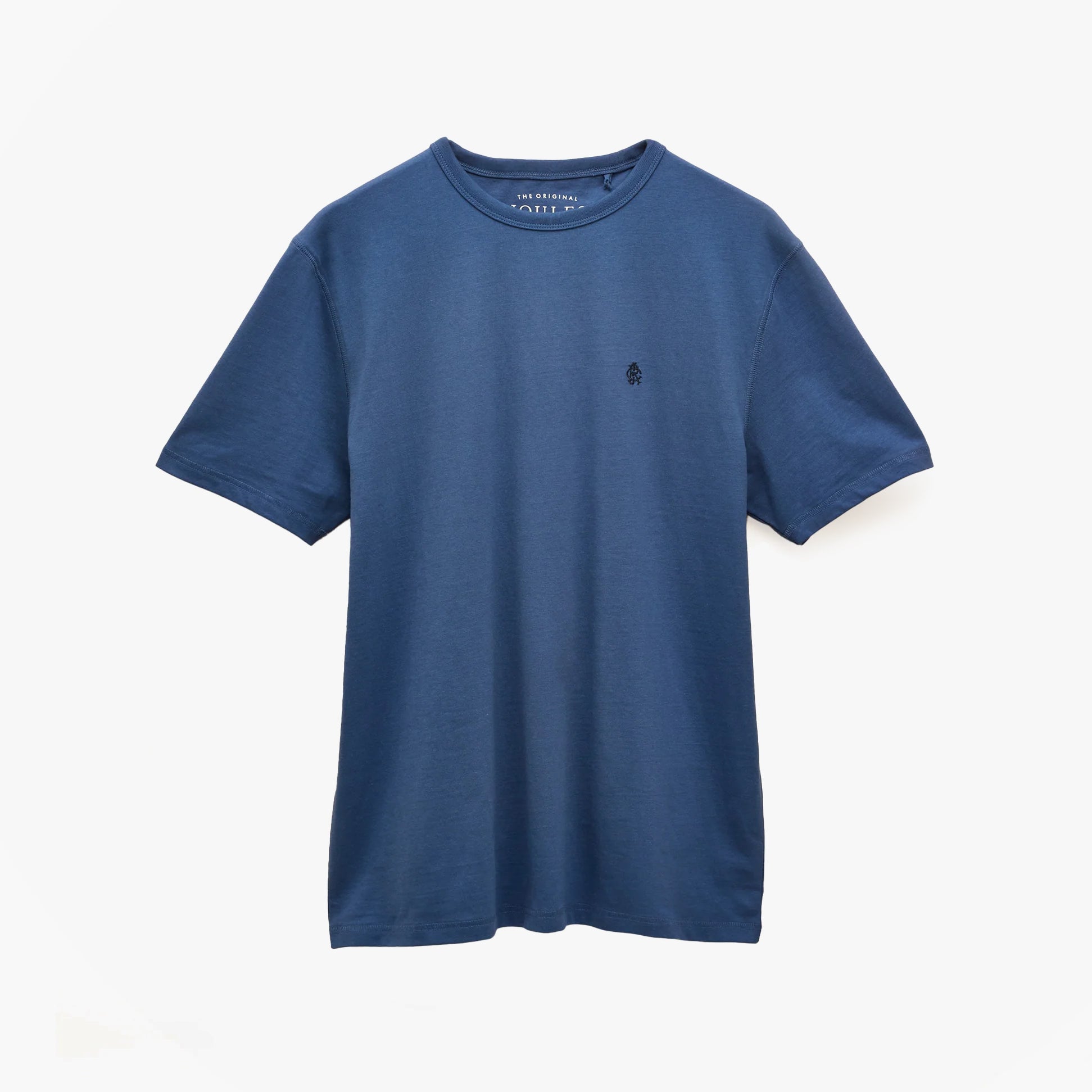 Joules RUGBY CLUB TEE Mens T-Shirt Blue front view, short sleeve, 100% cotton, breathable fabric.