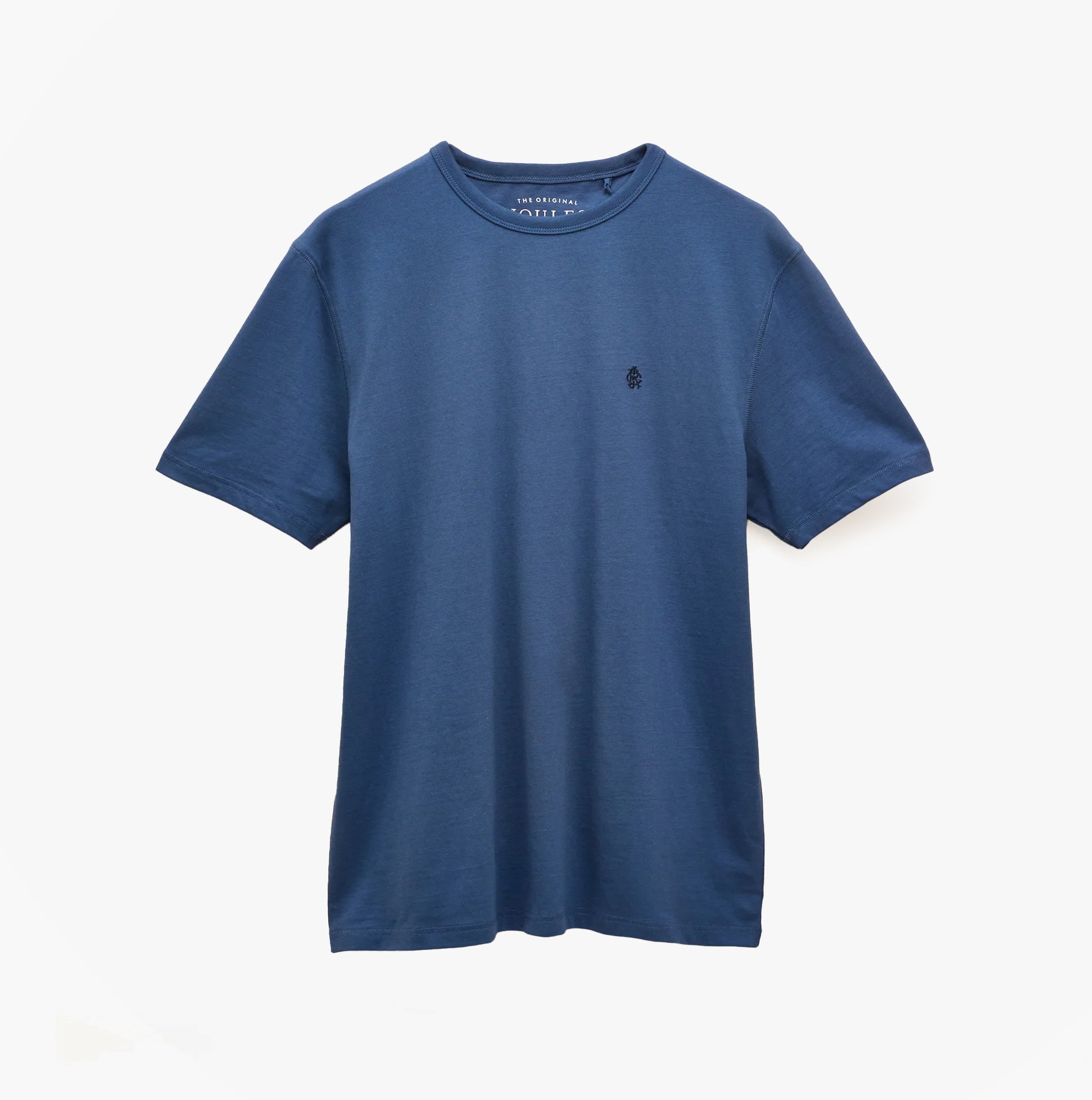Joules RUGBY CLUB TEE Mens T-Shirt Blue front view, short sleeve, 100% cotton, breathable fabric.