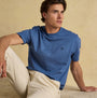 Joules RUGBY CLUB TEE Mens T-Shirt Blue front view on model with neutral background.