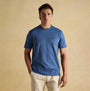 Joules RUGBY CLUB TEE Mens T-Shirt Blue front view, short sleeve, regular fit, breathable cotton, stylish casual wear.