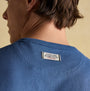 Joules RUGBY CLUB TEE Mens T-Shirt Blue detail view showing the back collar label.