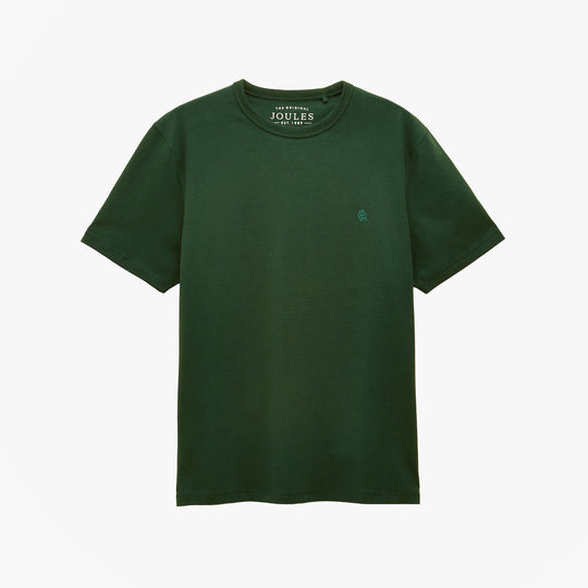 Joules RUGBY CLUB TEE Mens T-Shirt Green front view, 100% Cotton, short sleeves, breathable design.