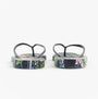Joules SUNVALE Womens Flip Flops Navy Mosaic Floral back view showcasing floral design and rubber straps.