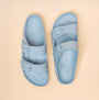 Joules SUNSEEKER Womens Sliders Blue top view showcasing lightweight and comfortable design.