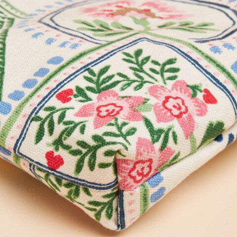 Joules CARRYWELL Womens Pouch Mosaic Floral side view with floral patterns and details
