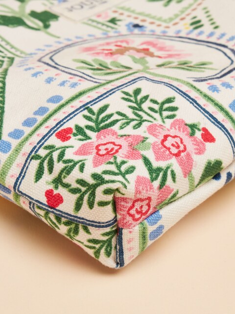 Joules CARRYWELL Womens Pouch Mosaic Floral side view with floral patterns and details