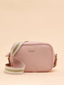 Joules TRENT Womens Cross Body Bag Pale Pink front view with adjustable strap and zip closure.