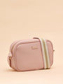 Joules TRENT Womens Cross Body Bag Pale Pink side view with adjustable strap and zip closure.