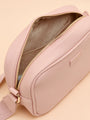 Joules TRENT Womens Cross Body Bag Pale Pink detail view showing zip closure and interior lining.