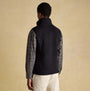 Joules HERITAGE FLEECE Mens Gilet Black back view, sleeveless, zip closure, made from 100% recycled polyester.