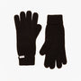 Joules ROSA Womens Gloves Black front view, made from recycled polyester and wool blend.