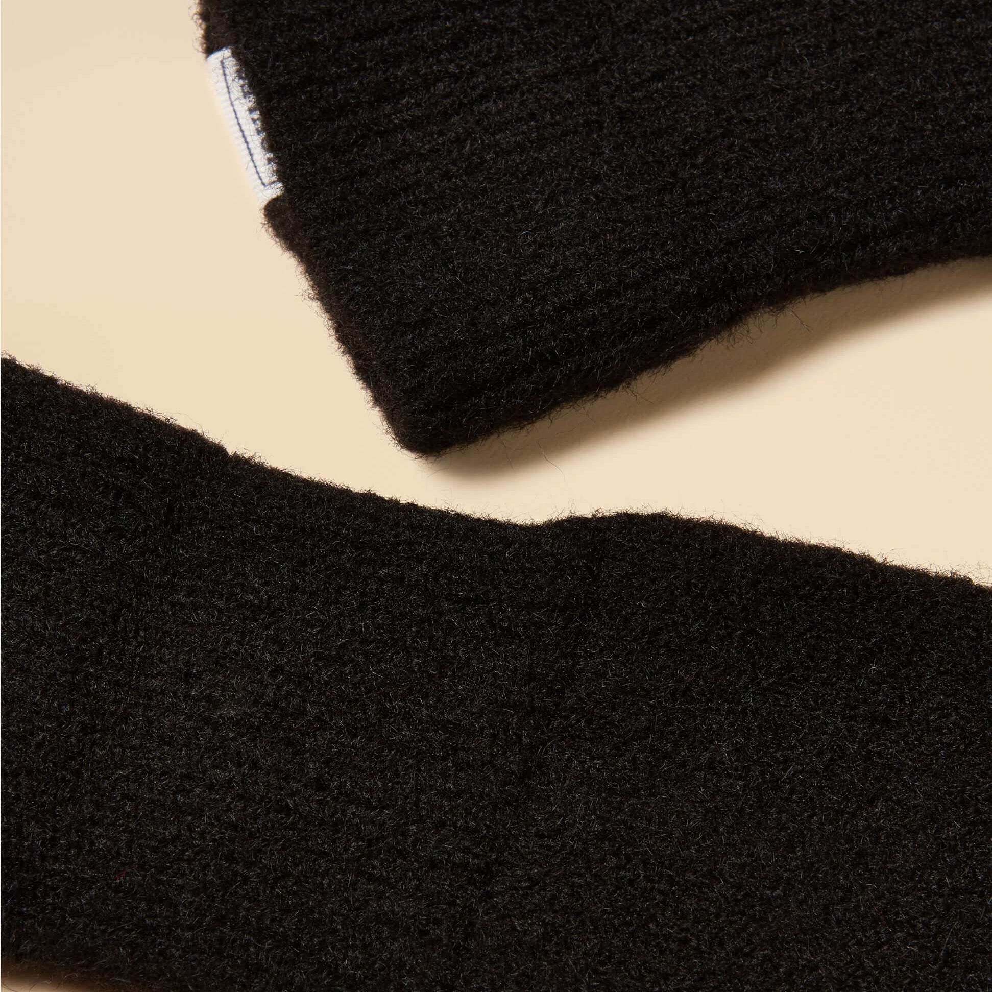 Joules ROSA Womens Gloves Black detail view showing soft fabric texture and cuffs.