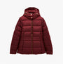 Joules HADLOW Womens Padded Short Coat Red front view showing zip closure and hood.