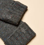 Joules HAMMOND Mens Gloves Grey, close-up view highlighting texture and detail, with multicolored flecks on grey fabric.