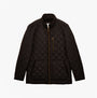 Joules MAYNARD Mens Diamond Quilted Jacket Black front view with zip closure and side pockets.