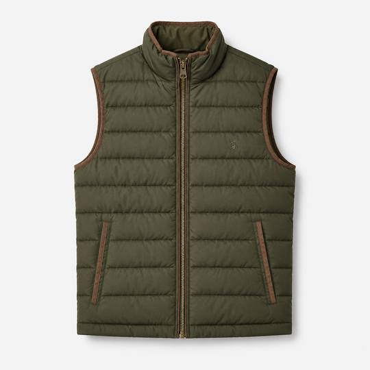 Joules HERITAGE PADDED Mens Gilet Green