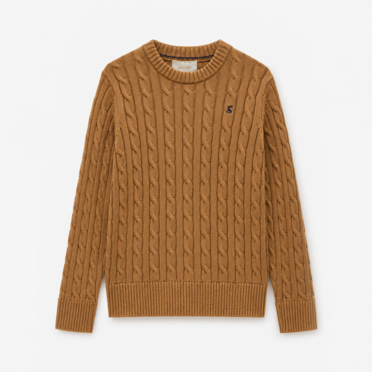 Joules CLASSIC CABLE Womens Jumpers Camel