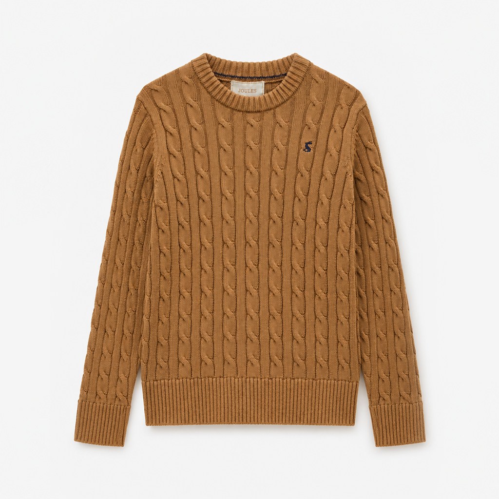 Joules CLASSIC CABLE Womens Jumpers Camel
