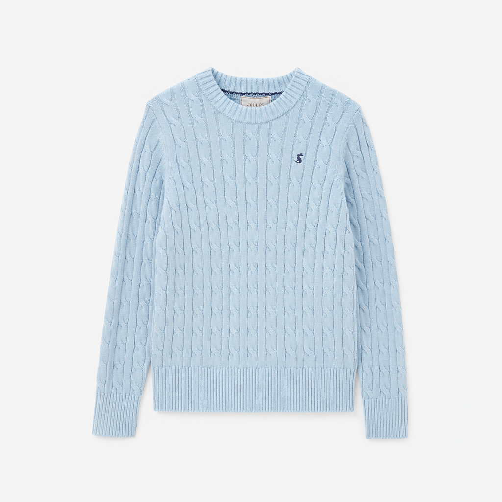 Joules CLASSIC CABLE Womens Jumpers Light Blue