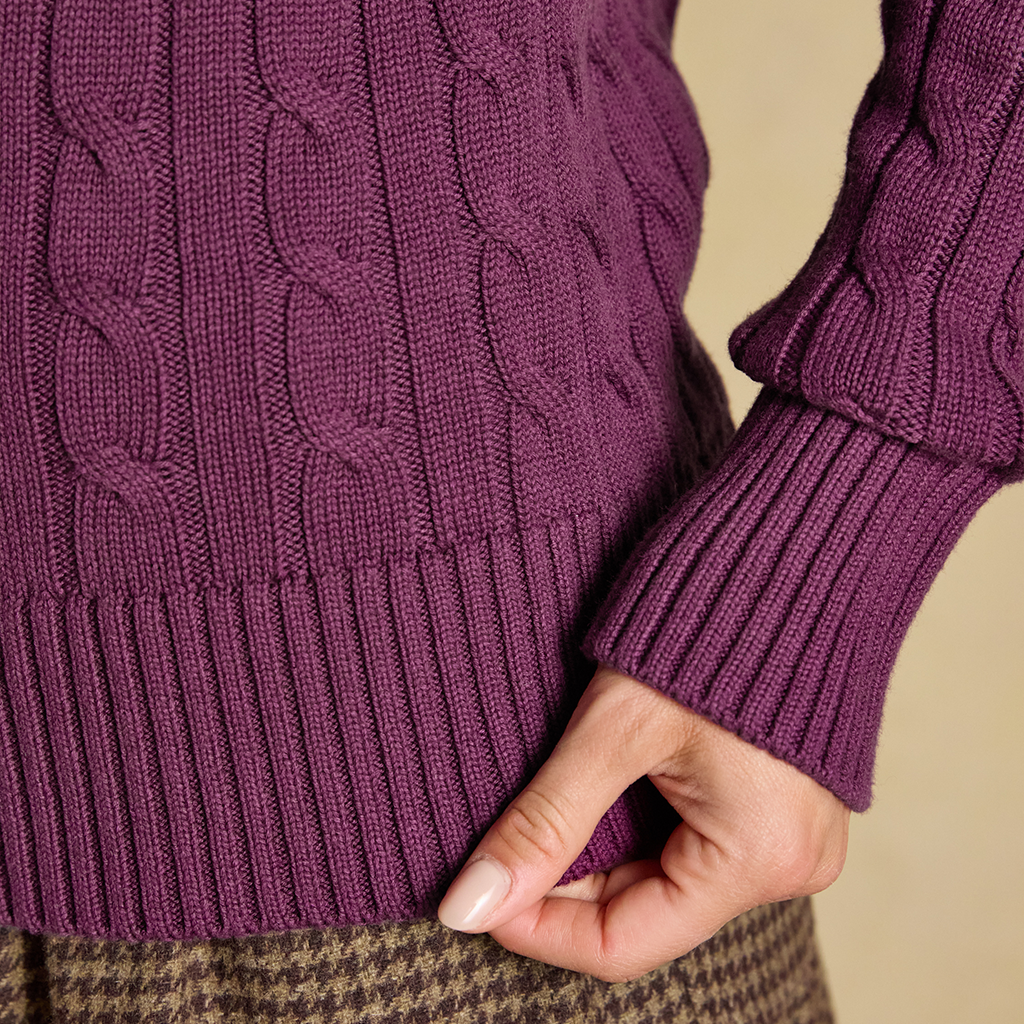 Joules CLASSIC CABLE Womens Sweaters Wine