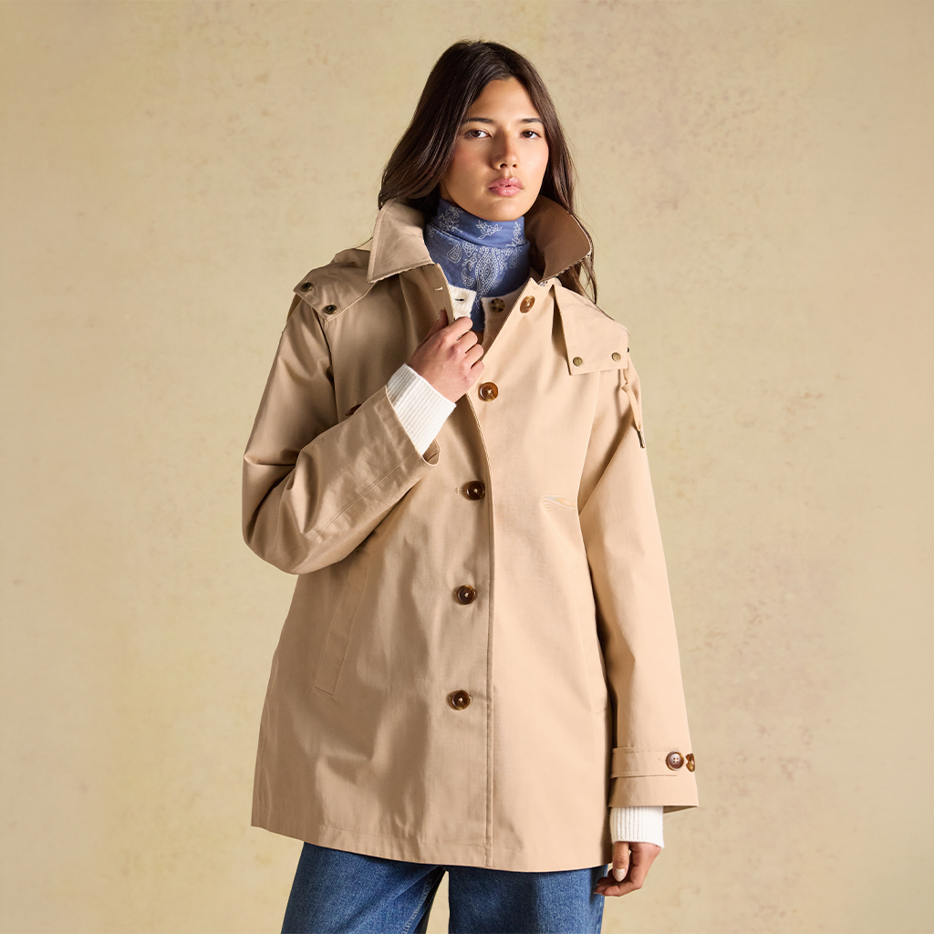 Joules RAINMORE Womens Rain Coats Tan Brown