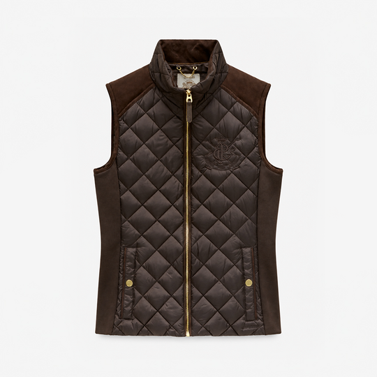 Joules BRAEMAR LUXE Womens Gilet Chocolate Brown