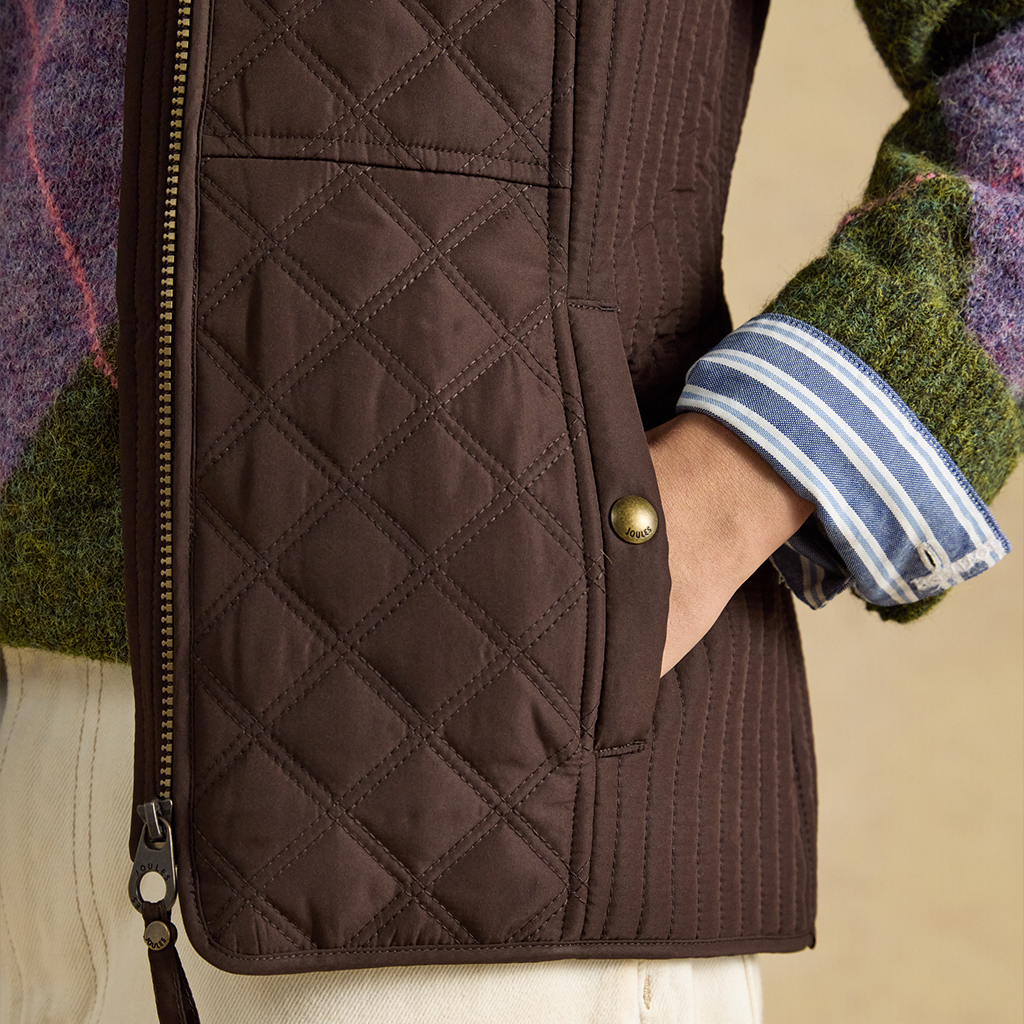 Joules MINX Womens Gilets Chocolate Brown
