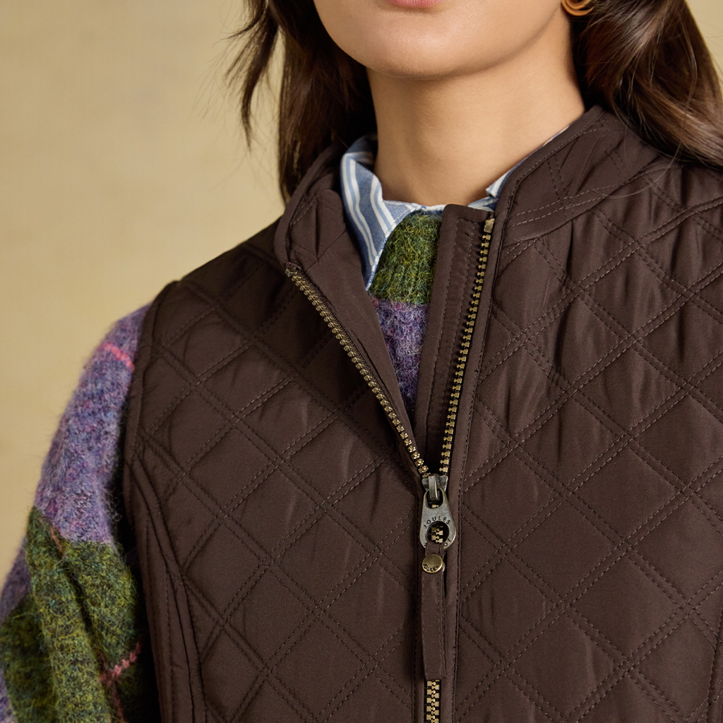Joules MINX Womens Gilets Chocolate Brown