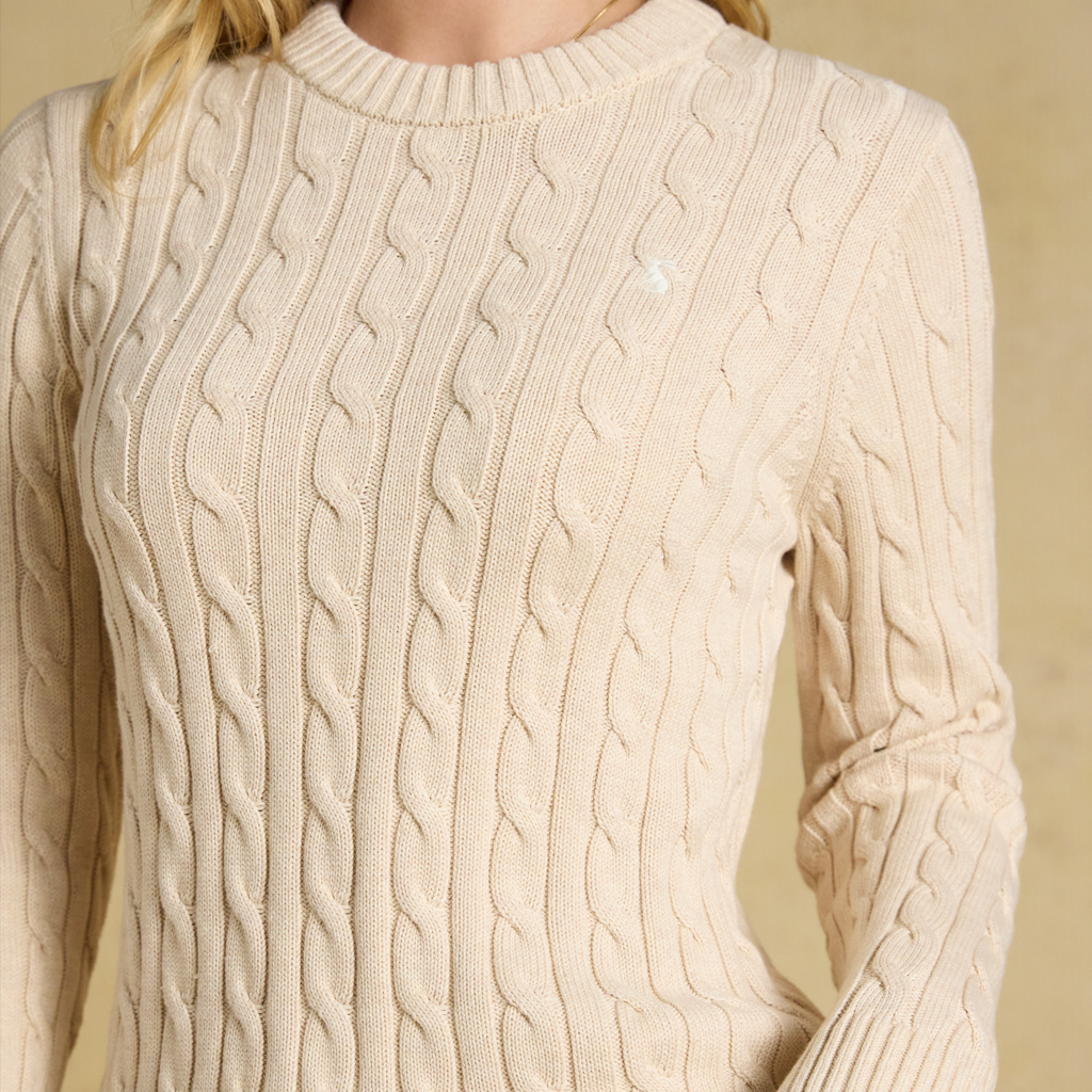 Joules CLASSIC CABLE Womens Sweaters Oatmeal