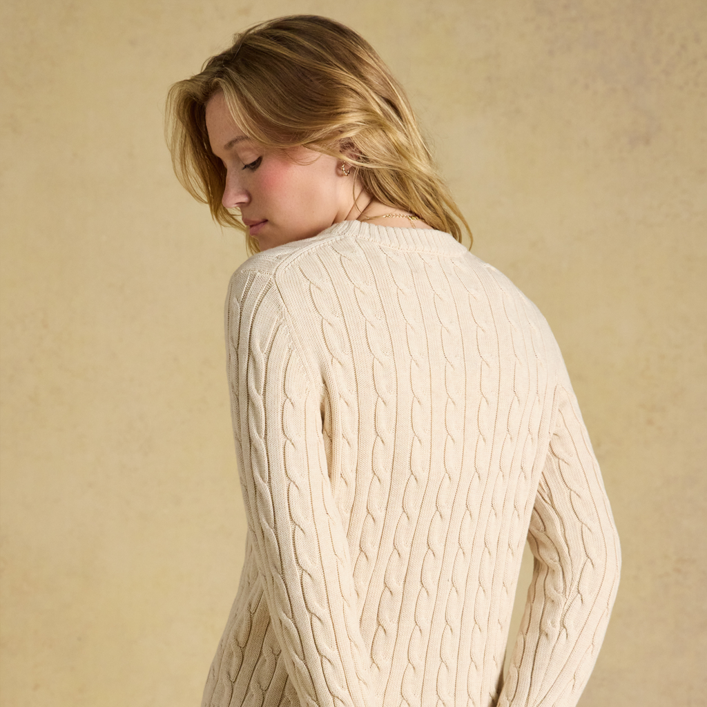 Joules CLASSIC CABLE Womens Sweaters Oatmeal
