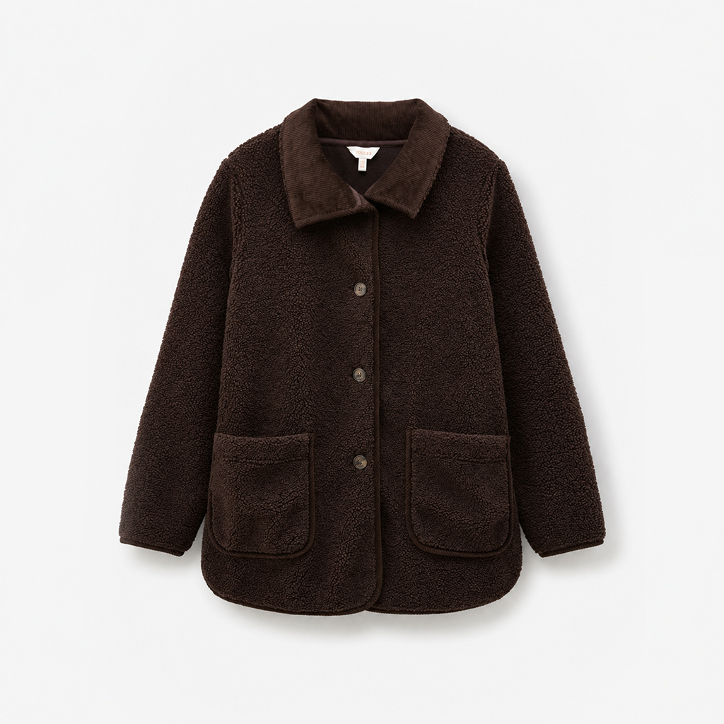 Joules SADIE LONGLINE Womens Longline Jackets Chocolate Brown