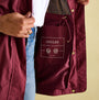 Joules PORTWELL Womens Raincoat Port interior detail view showing lining and pocket design.