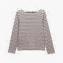 Joules HARBOUR Boat Neck 100% Cotton Breton Top Cream/Navy Stripe front view.