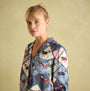 Joules ALMA Womens Pyjama Set Horse Multi front view featuring long sleeves and horse print design