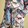 Joules ALMA Womens Pyjama Set Horse Multi detail view of waistband and pockets with horse print design.